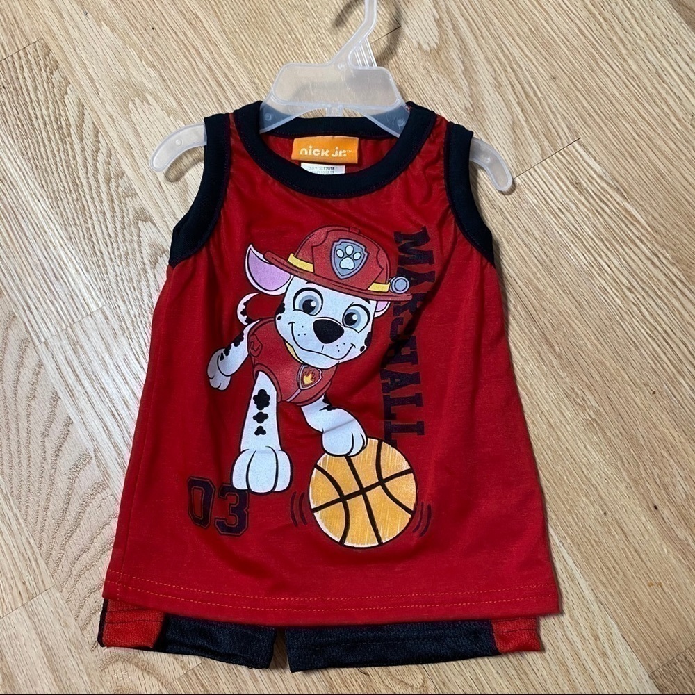 Paw Patrol Basketball Outfit NWT 18 months Shorts Tank Top Summer Boys Red